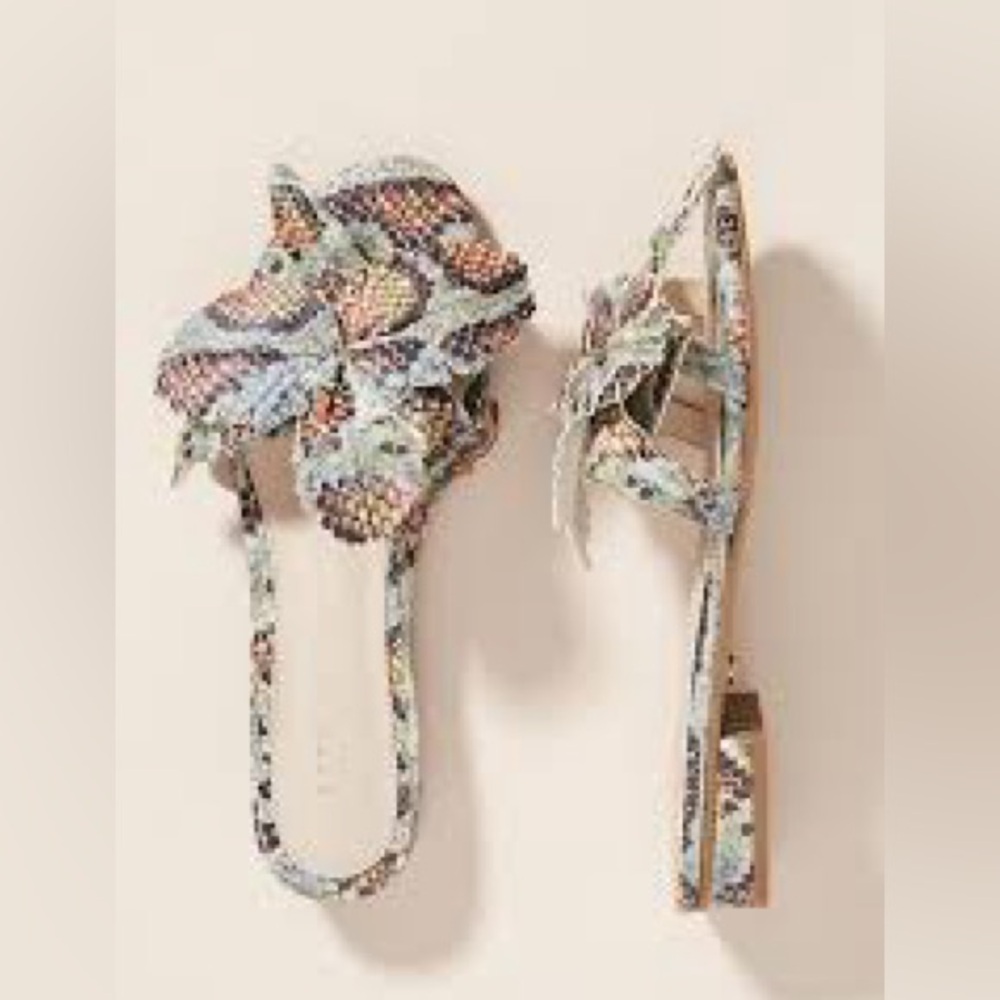 CECELIA NEW YORK Pastel Multicolor Snakeskin Bow Lila Sandals - Picture 3 of 8